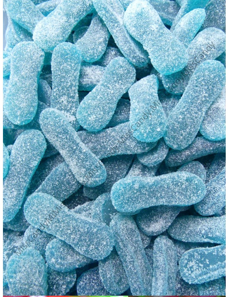 Mini langues sucrés bleues à la framboise - 100g
