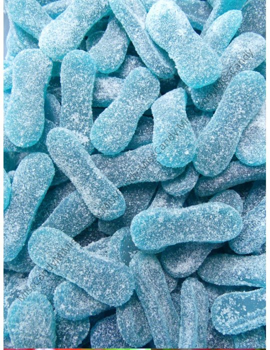 Mini langues sucrés bleues à la framboise - 100g